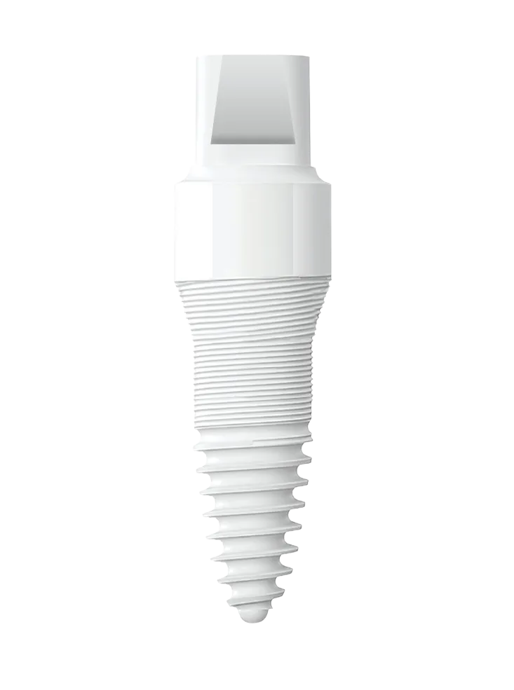 Zirkonoxid-Implantat — detaillierte Seitenansicht